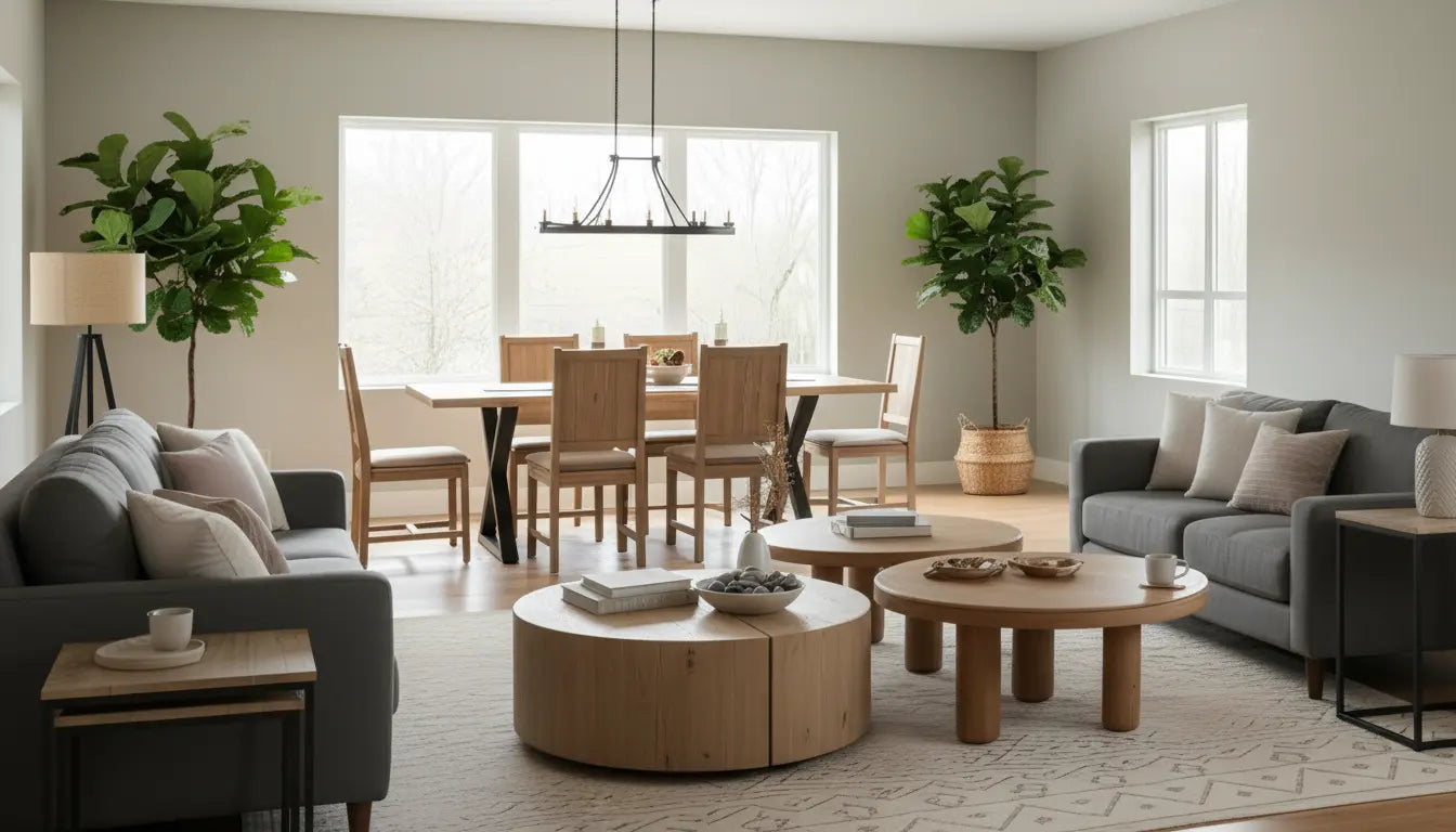 Acacia Studio Collection featuring modern handcrafted Acacia wood furniture by Urbis Concepts.