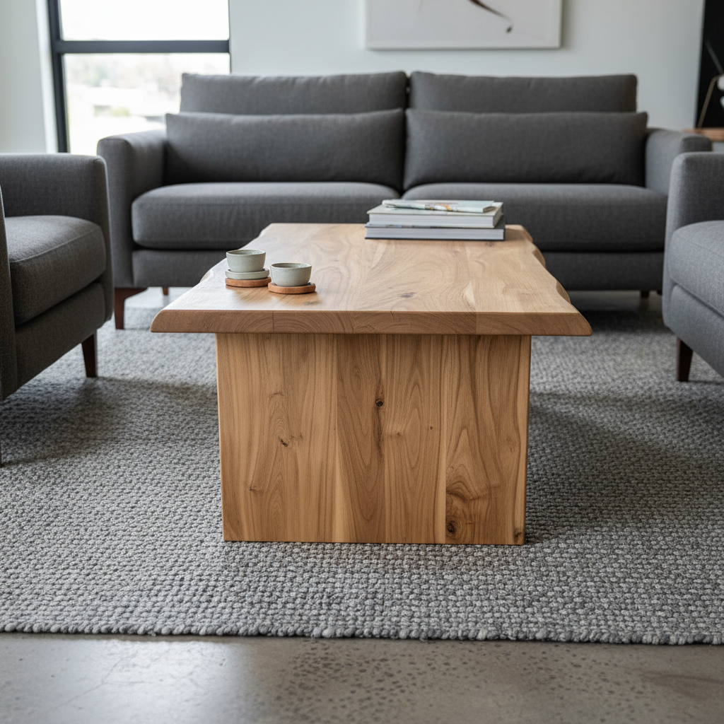 Acacia Studio Live Edge Coffee Table — 43″ (Dune)