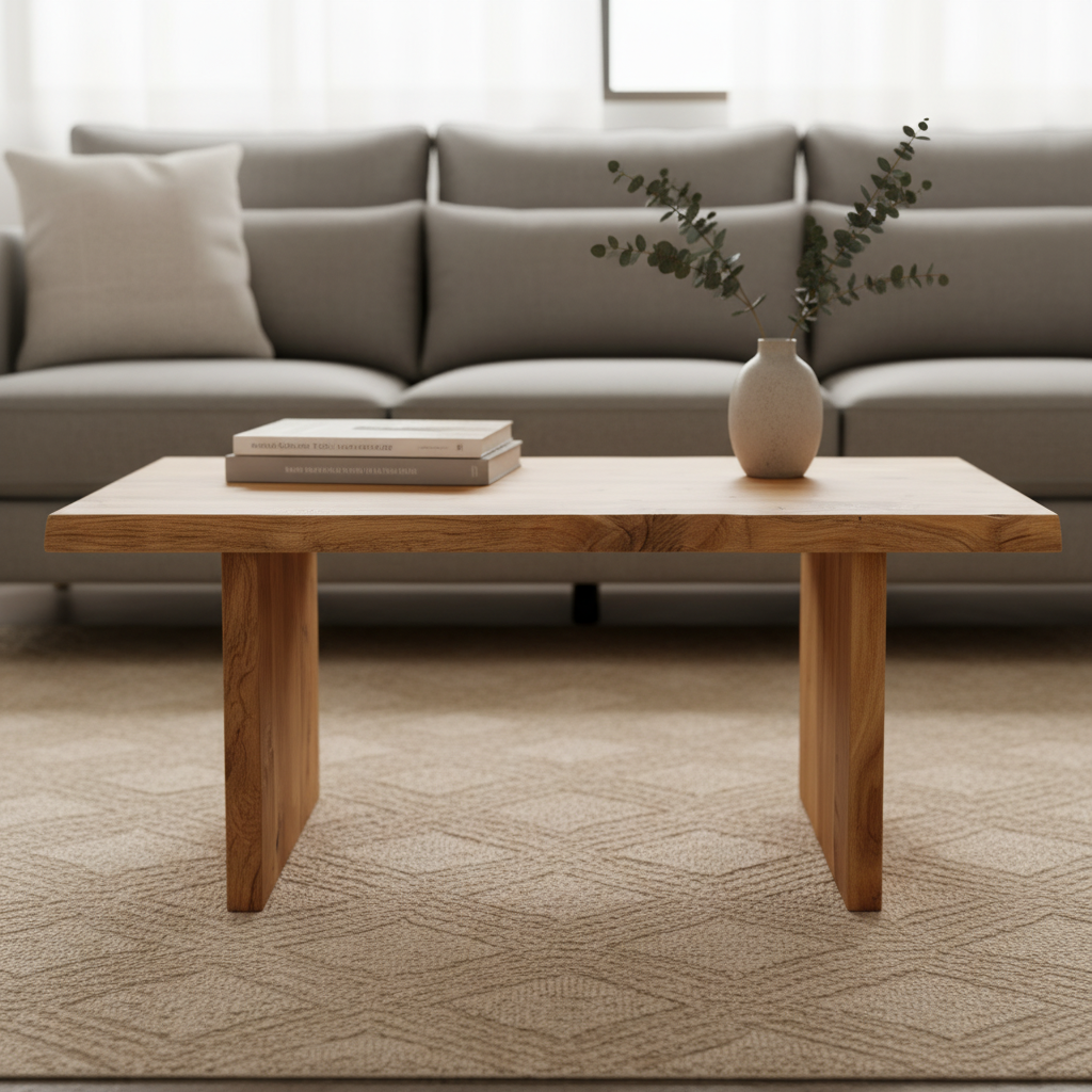 Acacia Studio Live Edge Coffee Table — 43″ (Dune)