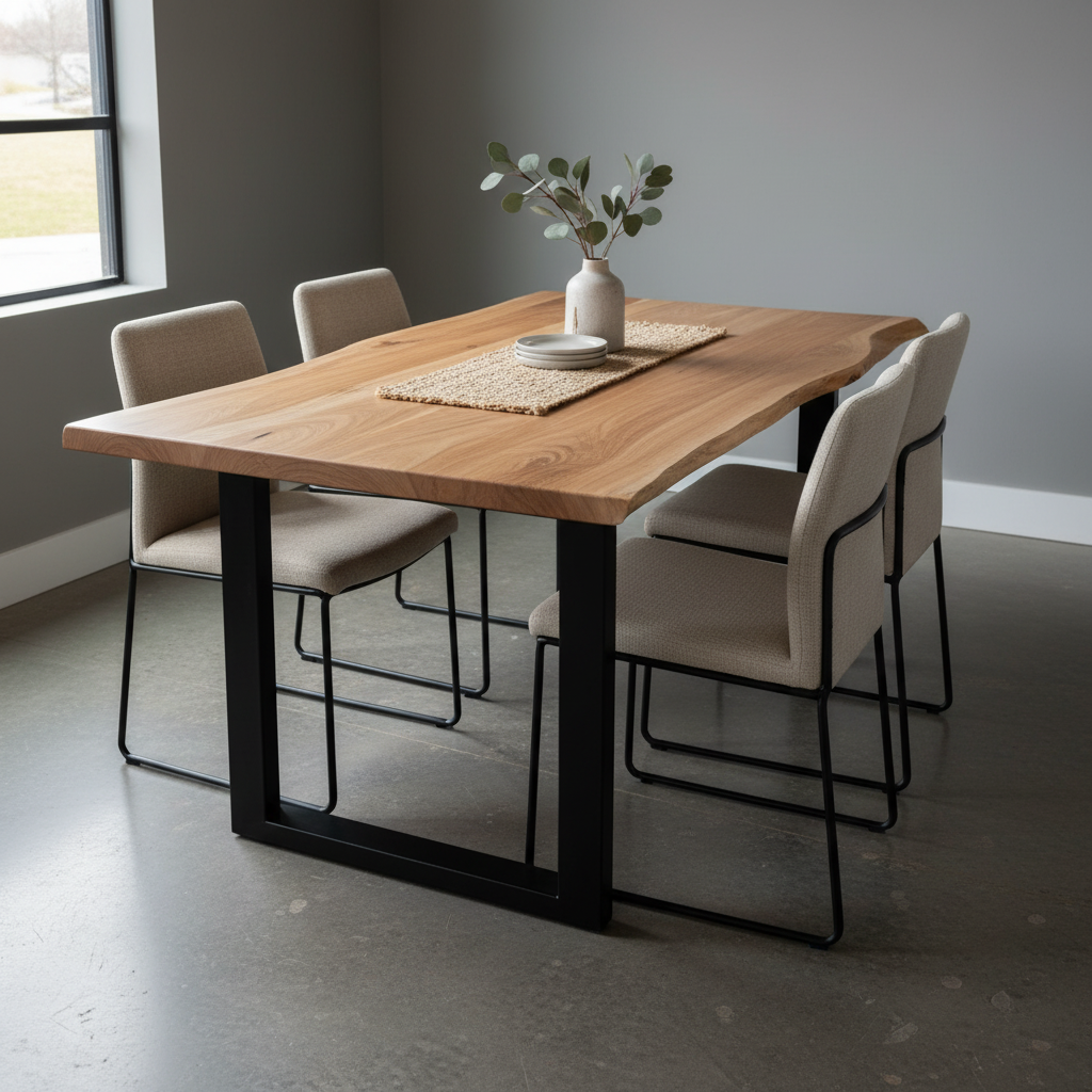 Acacia Studio Live Edge Dining Table — 60″ (Dune)