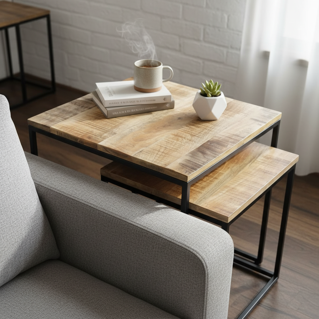 Acacia Studio Nesting Side Tables — Set of 2 (Dune)