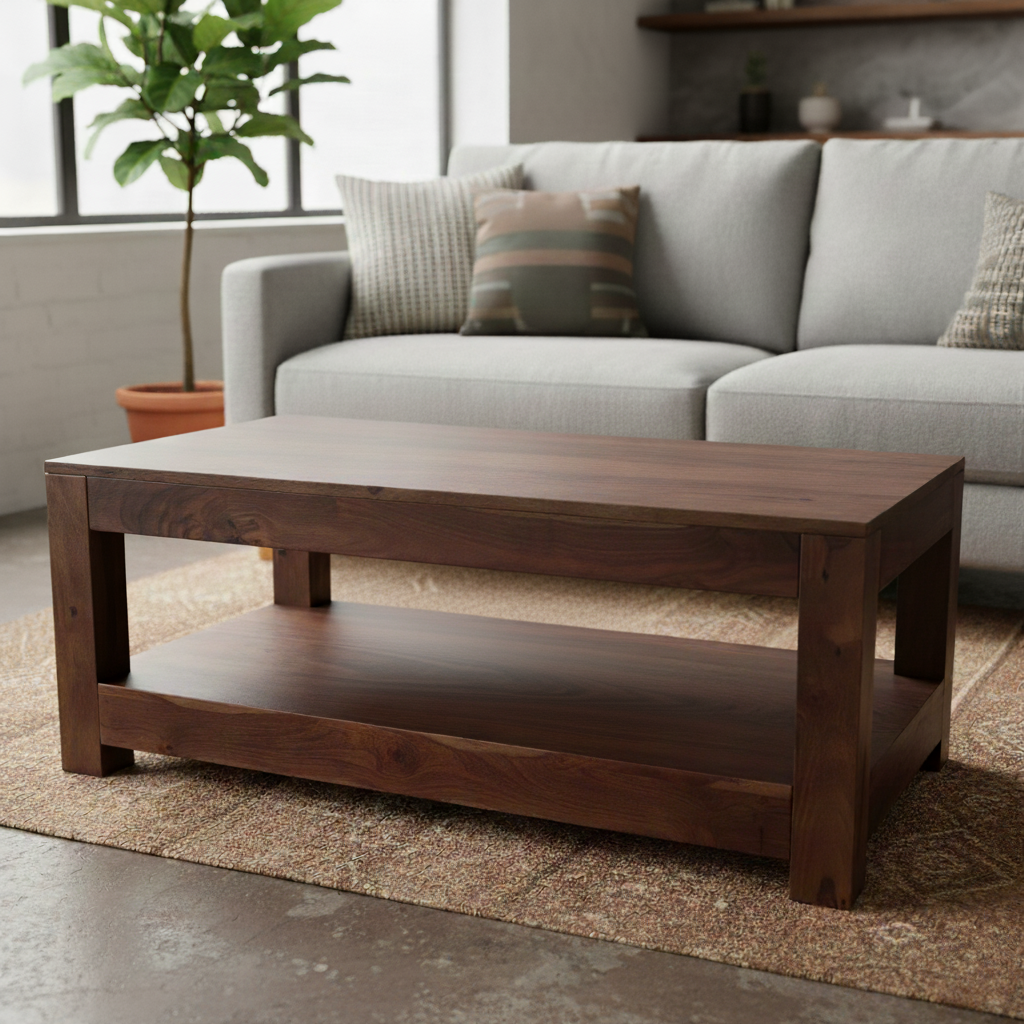Aravalli Coffee Table — Two Level (Canyon Walnut)