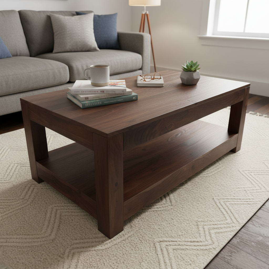 Aravalli Coffee Table — Two Level (Canyon Walnut)