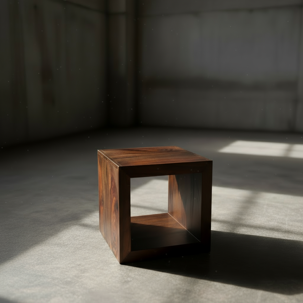 Aravalli Side Table Cube (Canyon Walnut)