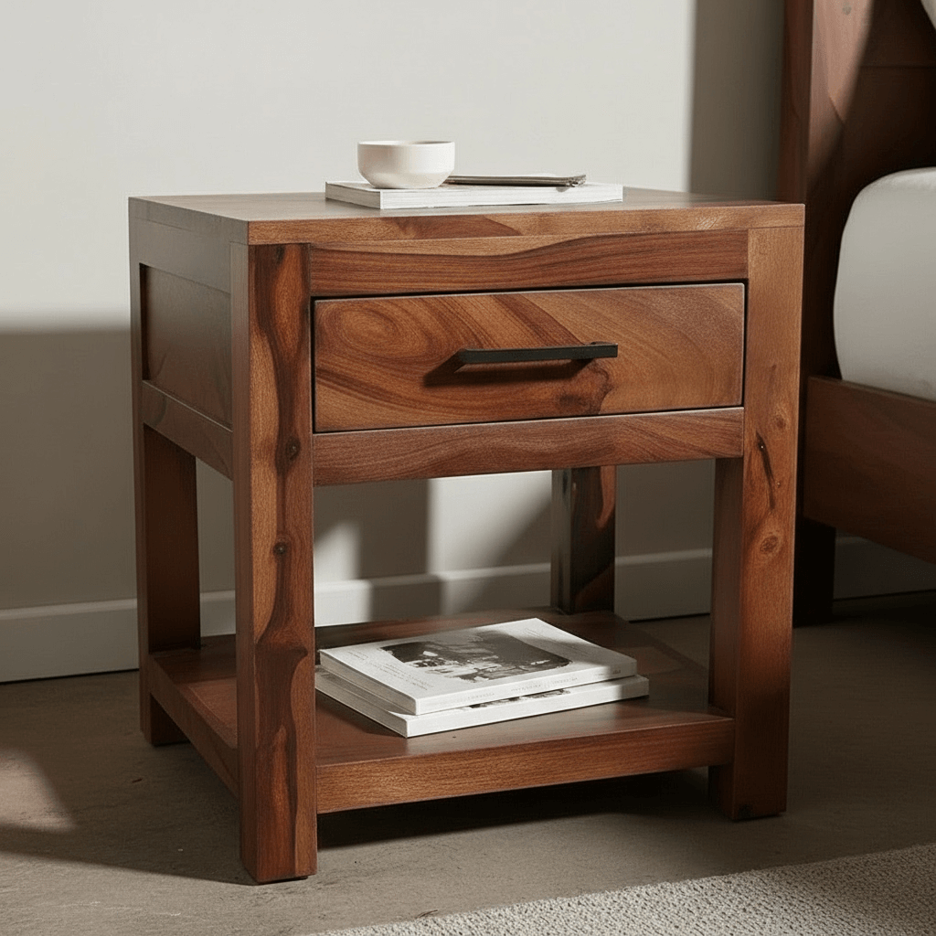 Hardwood Side Table with wooden legs