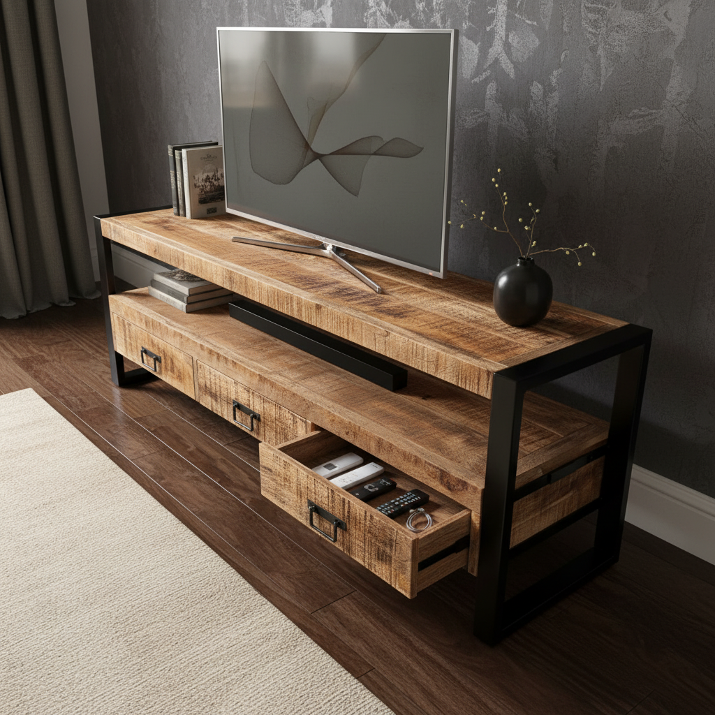 Marwar Loft TV Cabinet — 59″ (Lightwash)