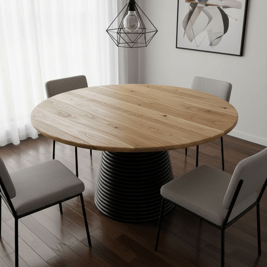 solid wood round dining table