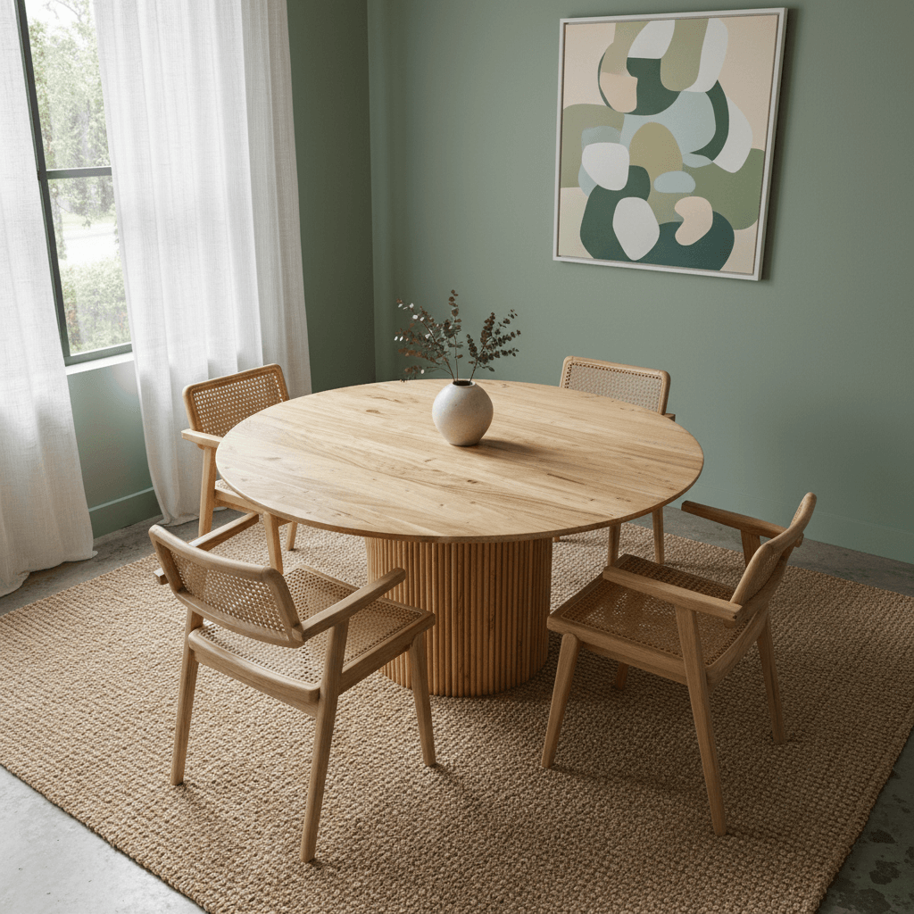 solid wood round dining table
