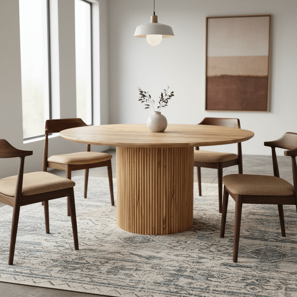 solid wood round dining table