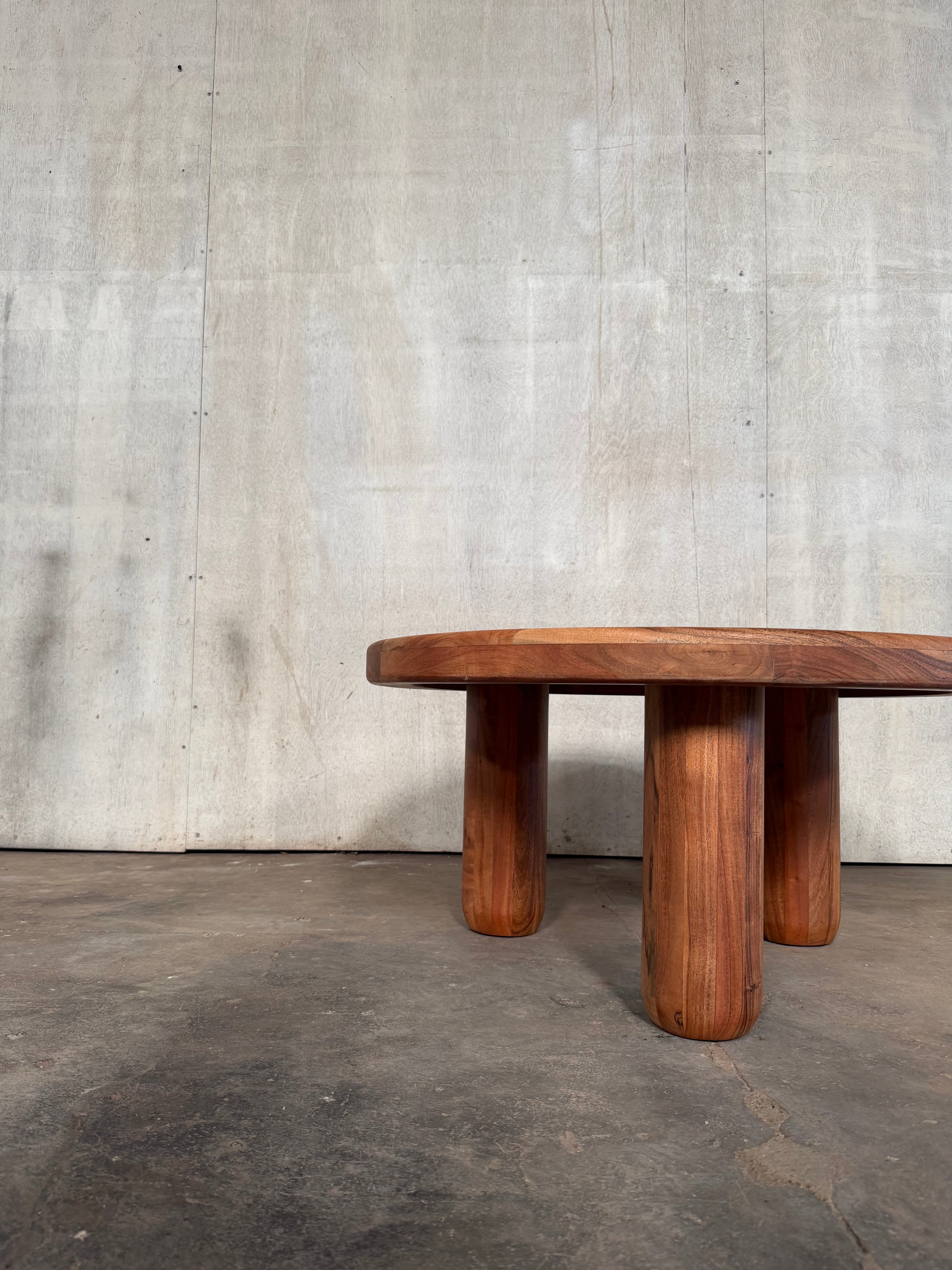 Acacia Studio Round Coffee Table — 3-Leg (Canyon Walnut)