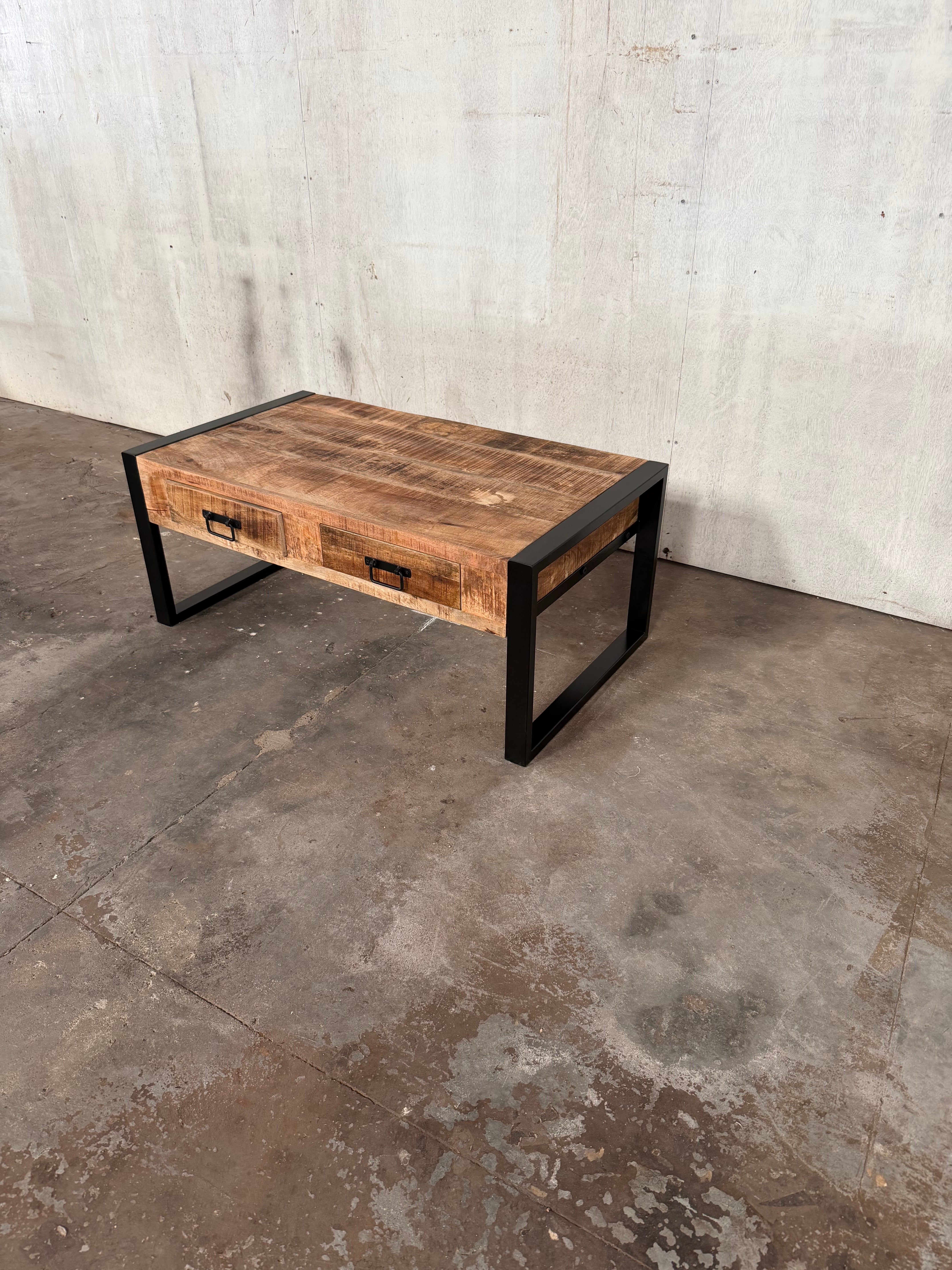 Marwar Loft Coffee Table — Double Drawer — 43″ (Lightwash)