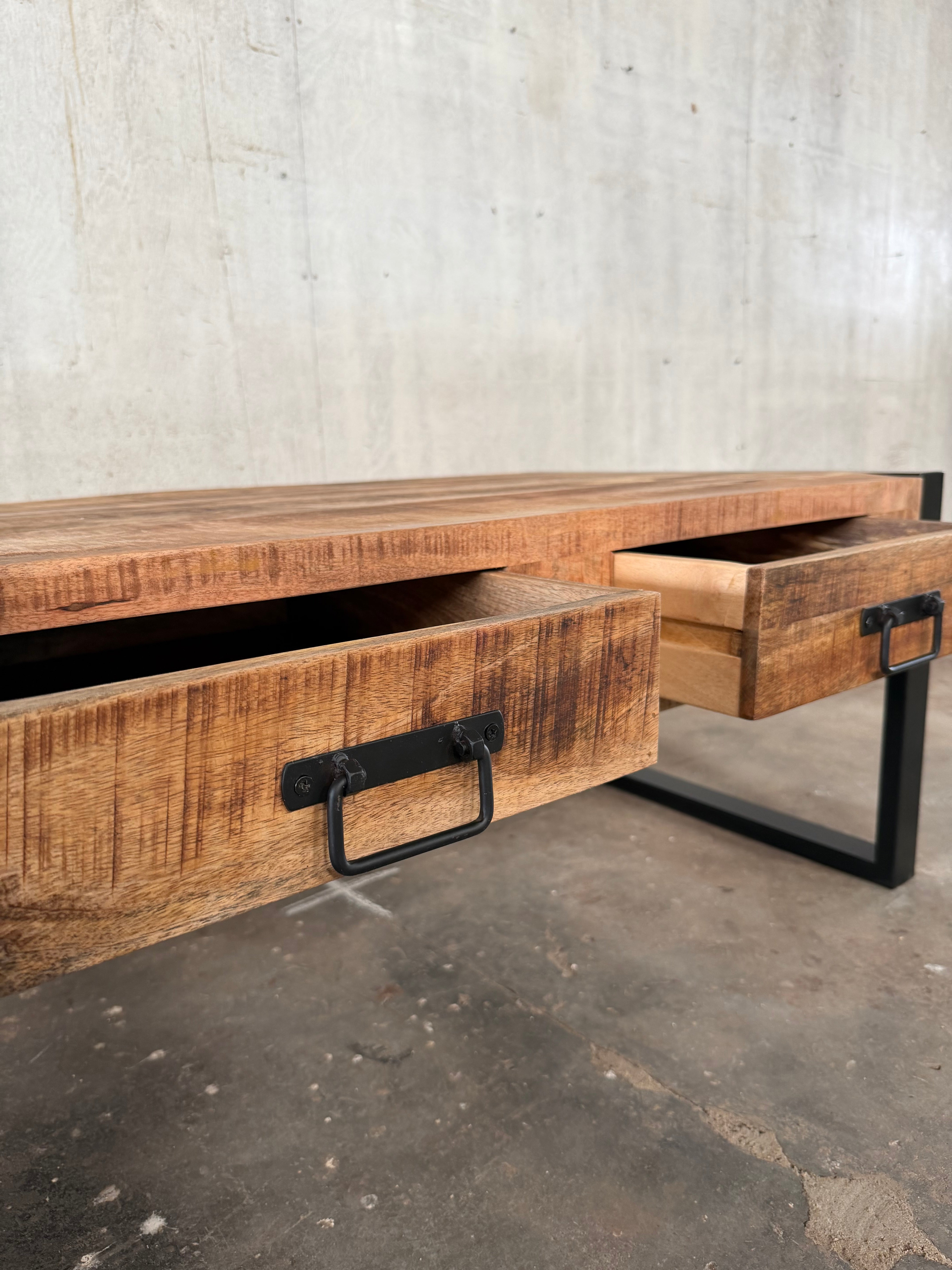 Marwar Loft Coffee Table — Double Drawer — 43″ (Lightwash)