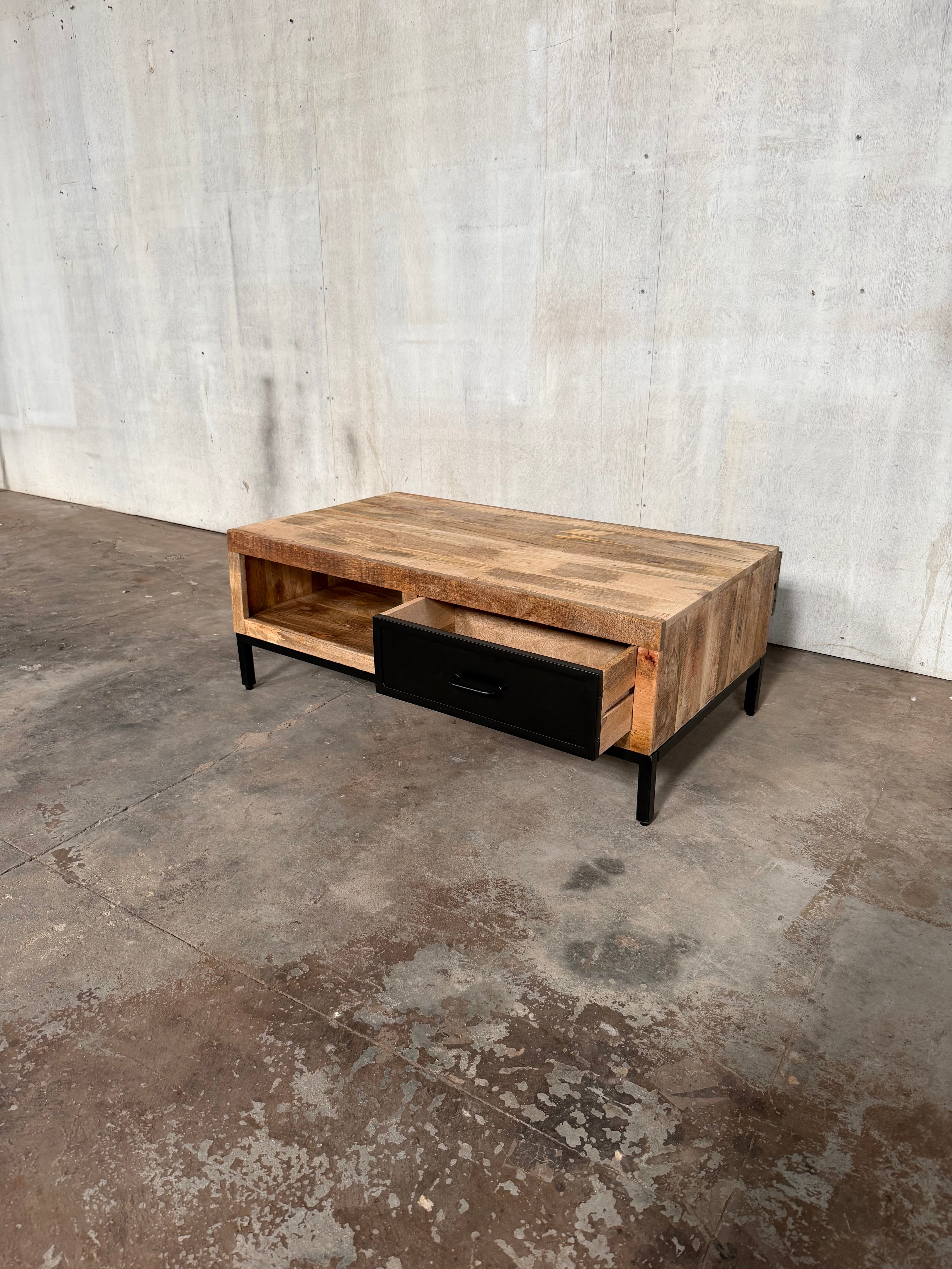 Marwar Loft Coffee Table — Open Shelf — 43″ (Lightwash)