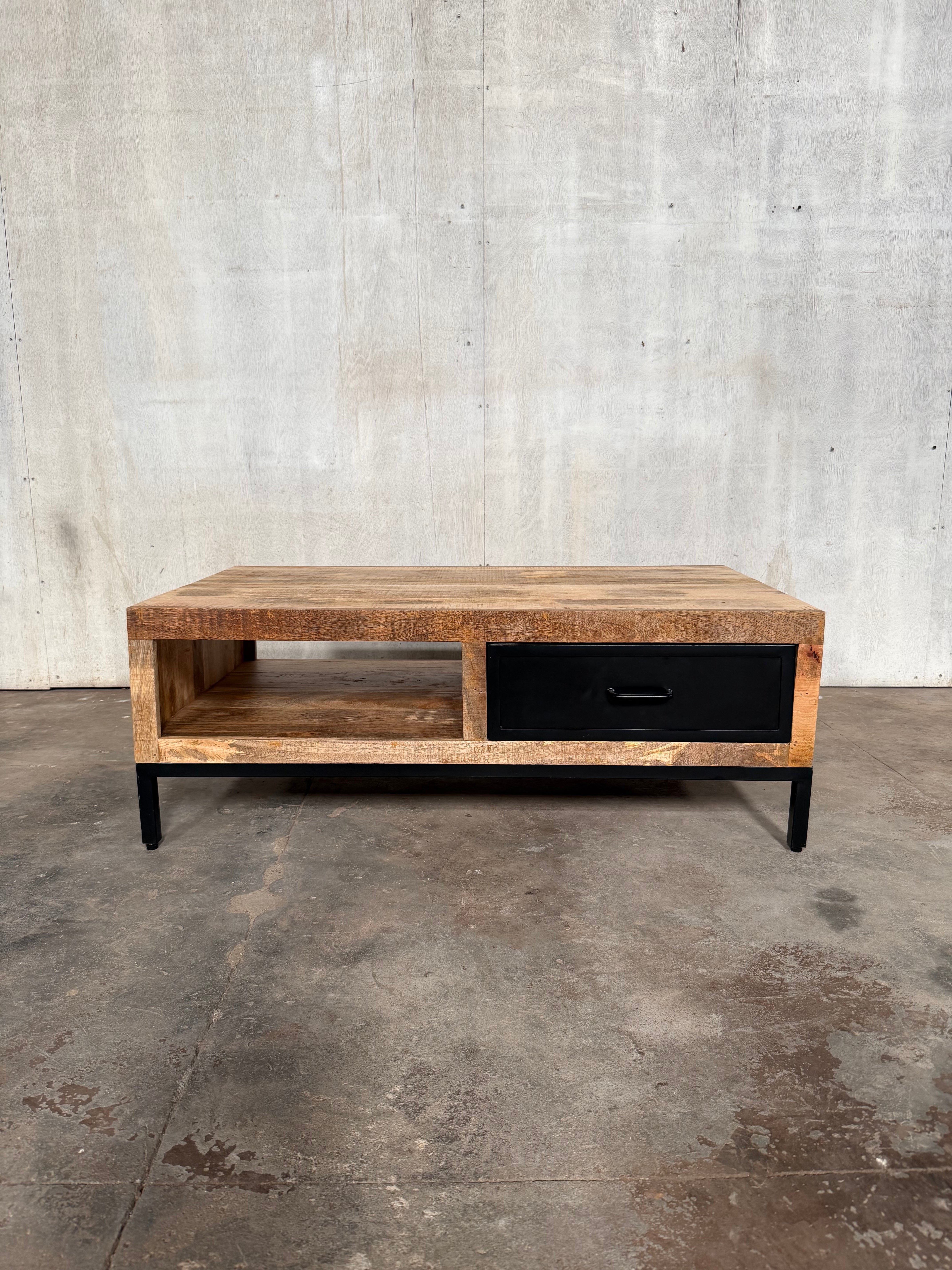Marwar Loft Coffee Table — Open Shelf — 43″ (Lightwash)