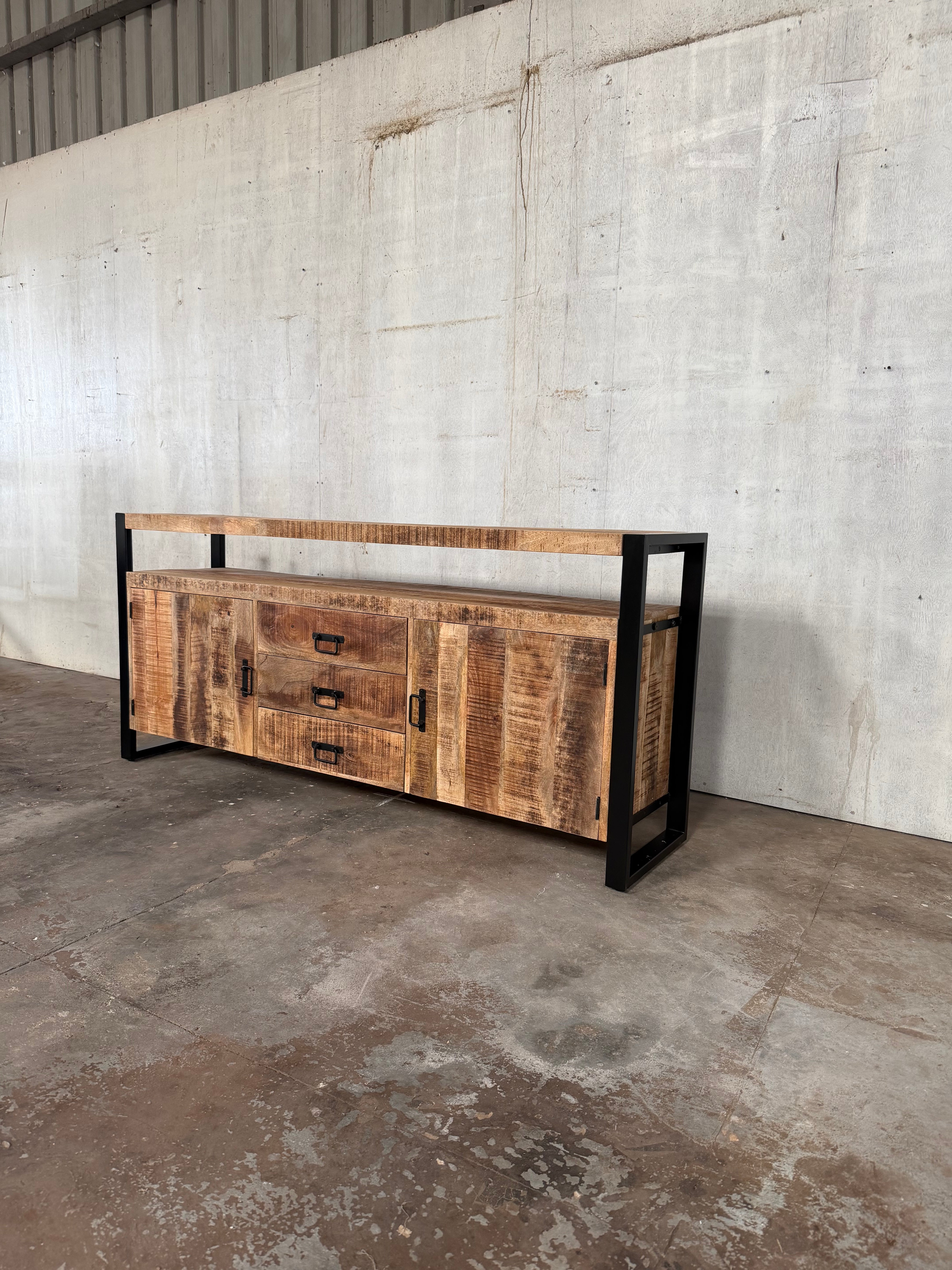 Marwar Loft Dresser — Open Shelf — 71″ (Lightwash)