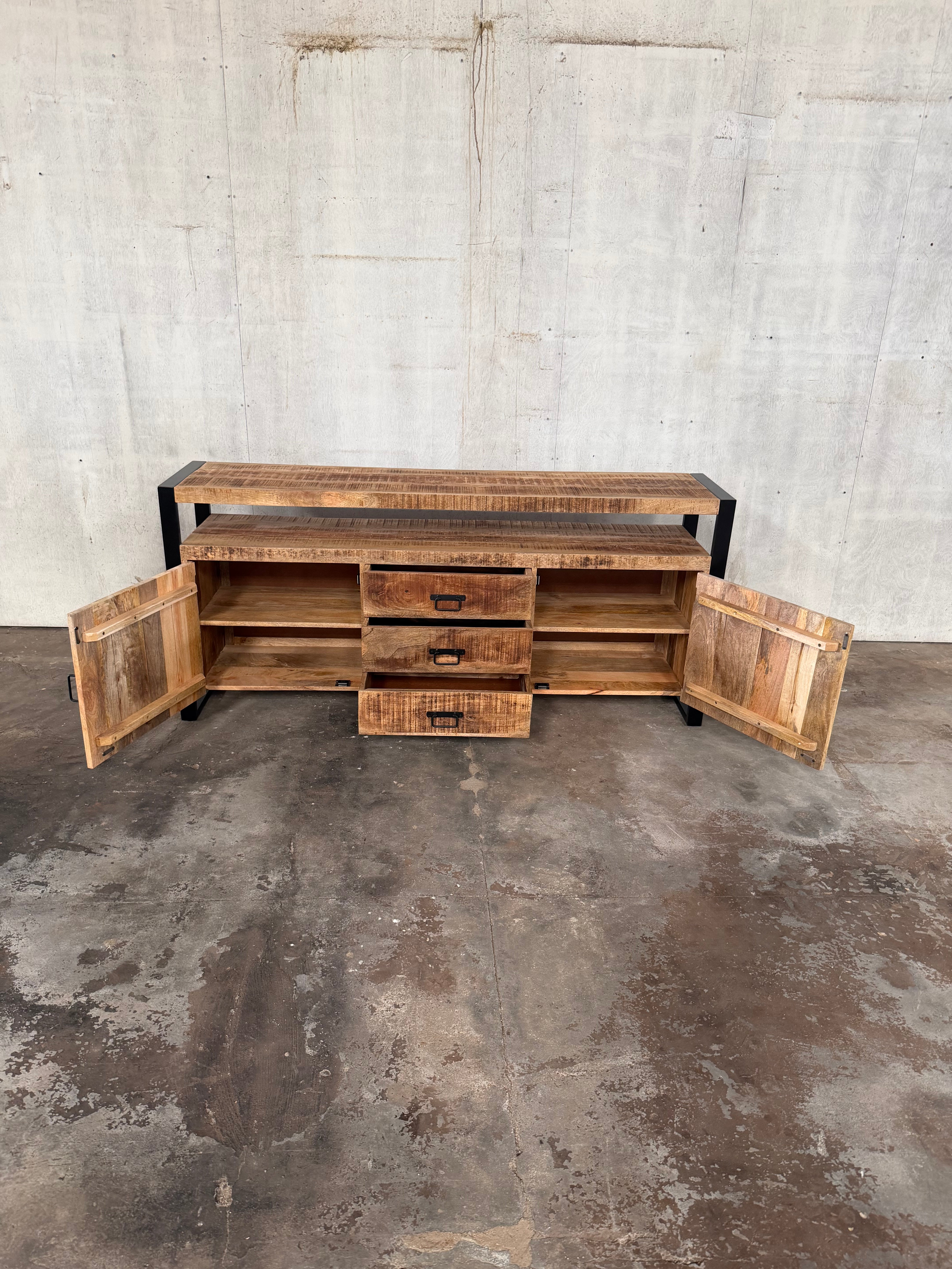 Marwar Loft Dresser — Open Shelf — 71″ (Lightwash)
