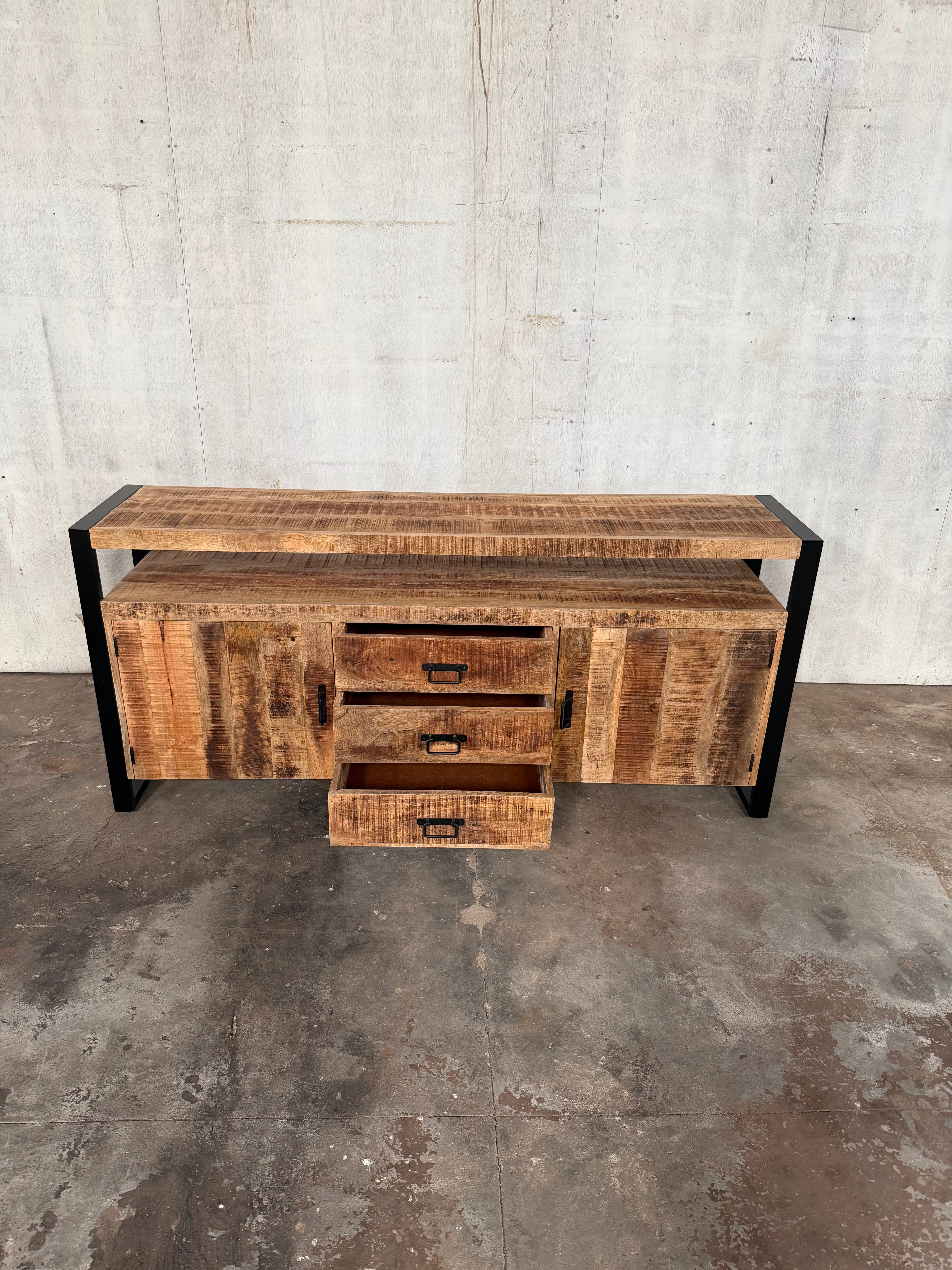 Marwar Loft Dresser — Open Shelf — 71″ (Lightwash)