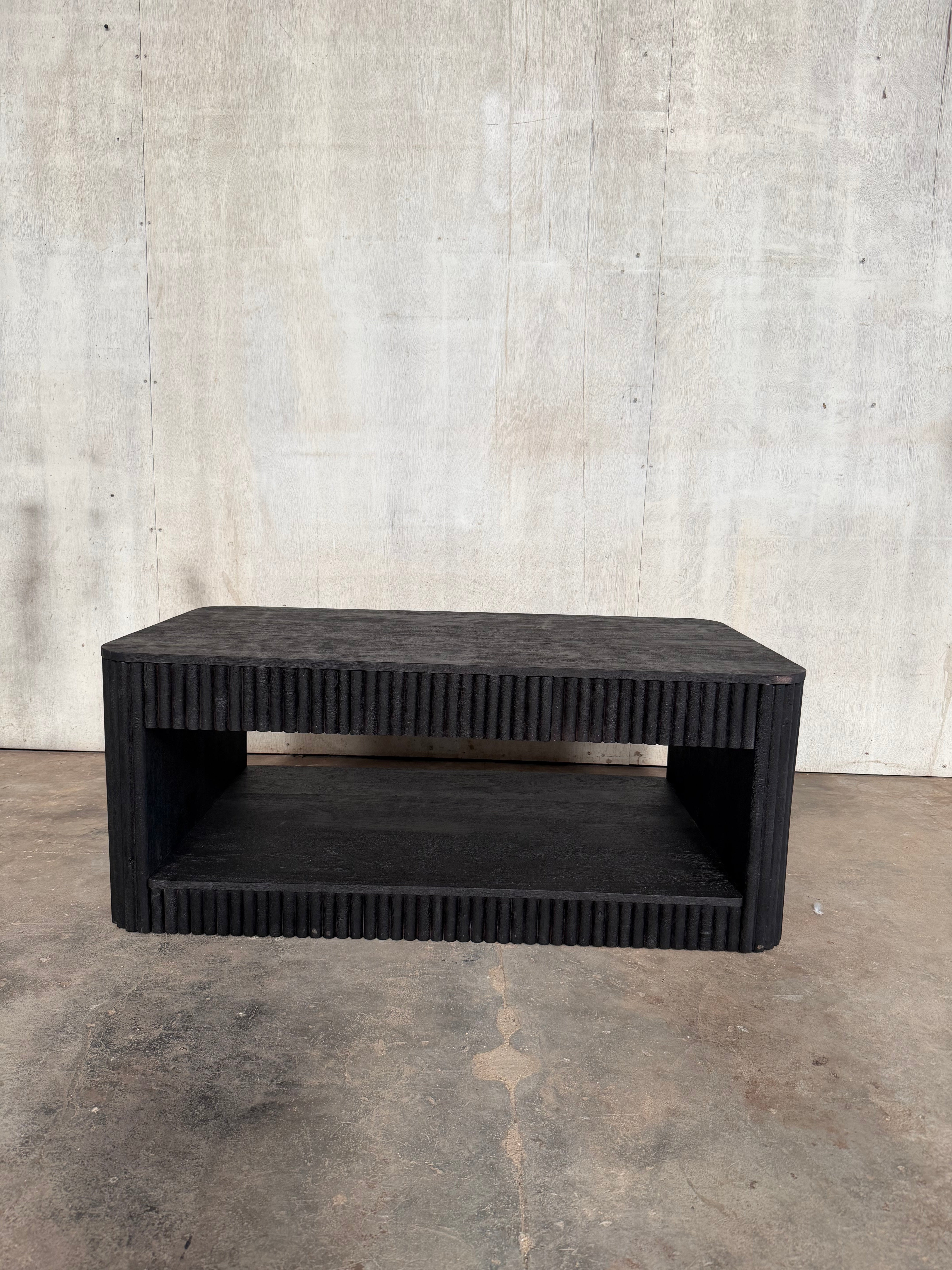 Stria Coffee Table — 43″ (Black Sand)