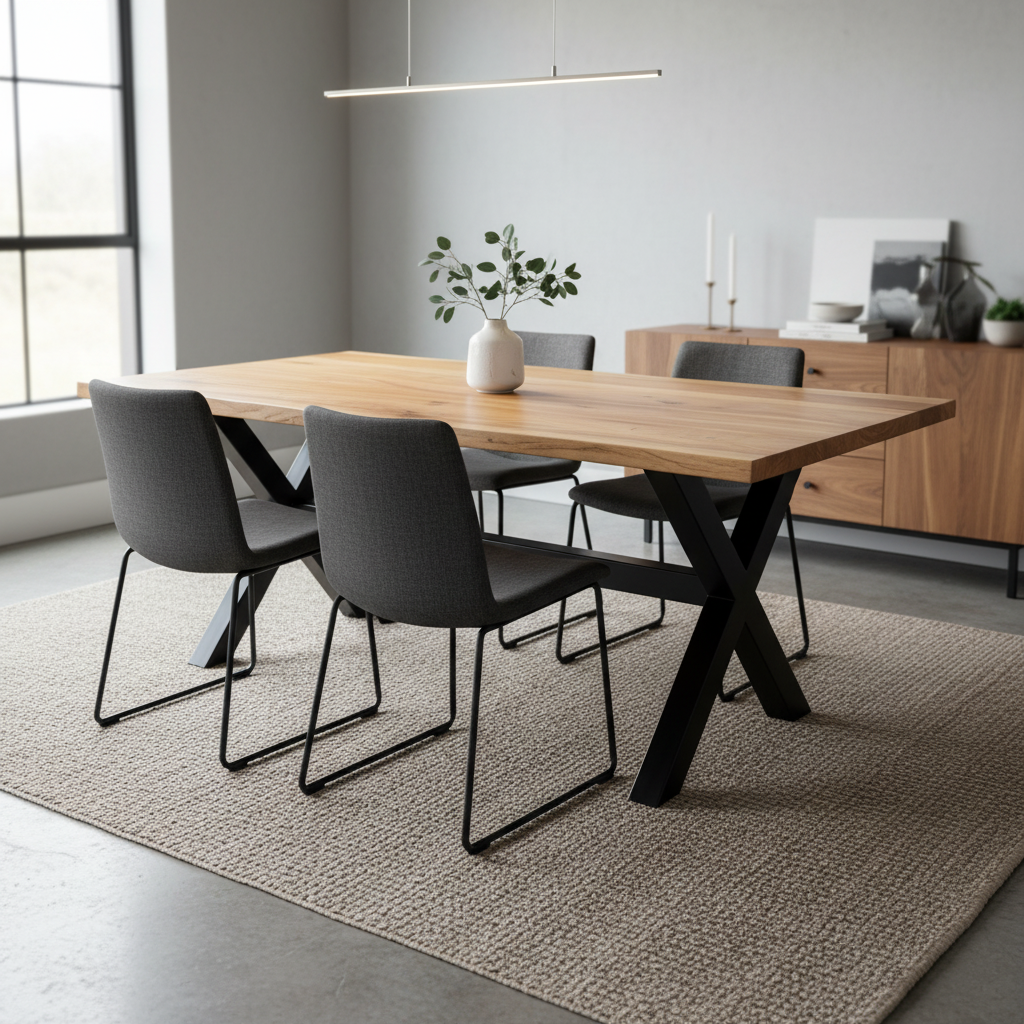 Acacia Studio Live Edge Dining Table — 60″ (Dune)