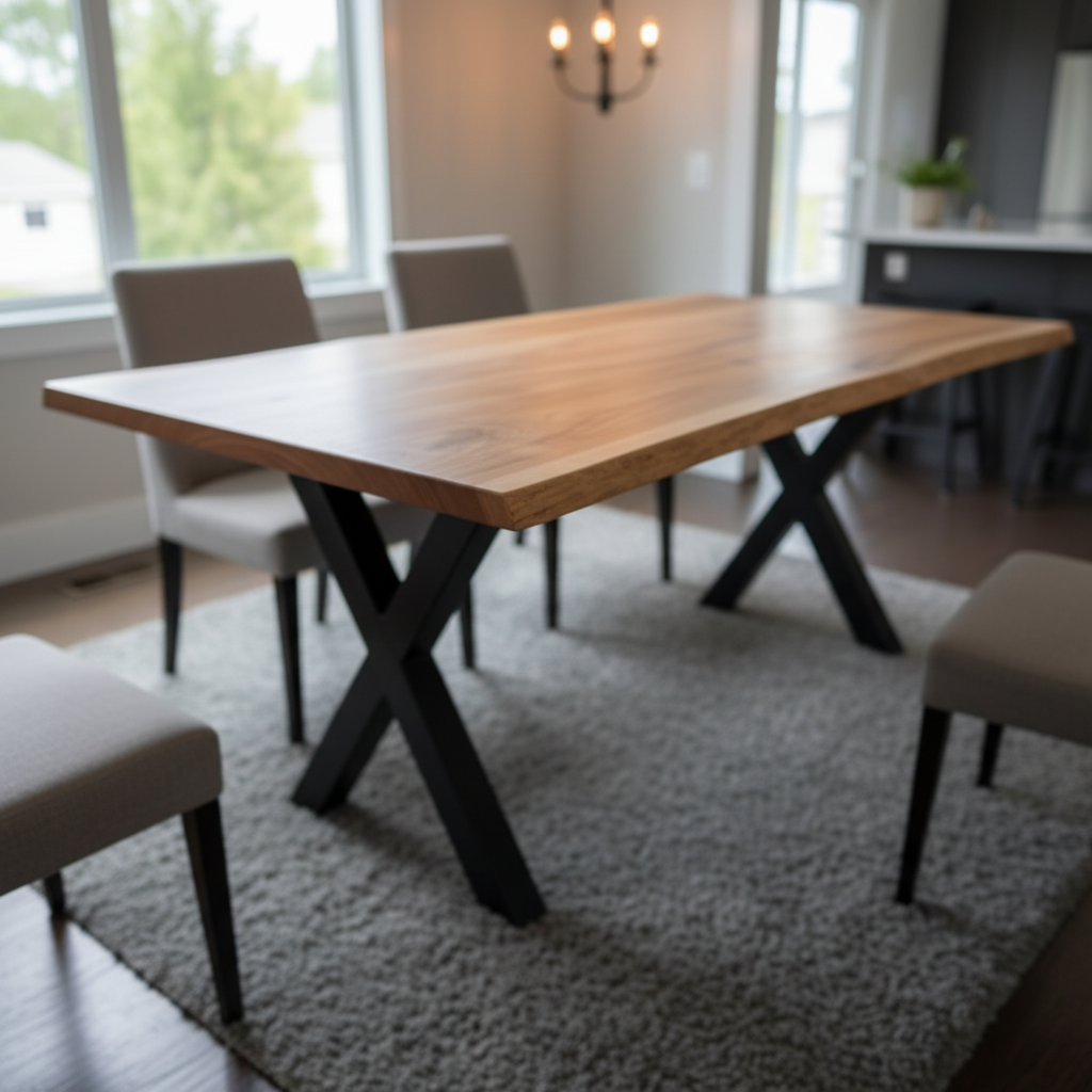 Acacia Studio Live Edge Dining Table — 60″ (Dune)