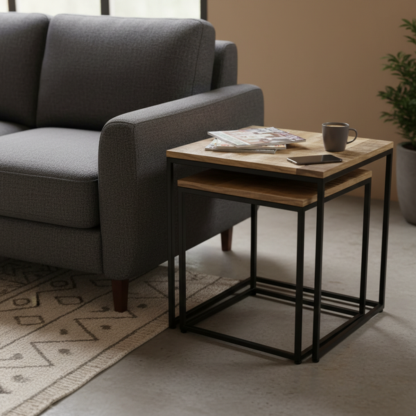 Acacia Studio Nesting Side Tables — Set of 2 (Dune)