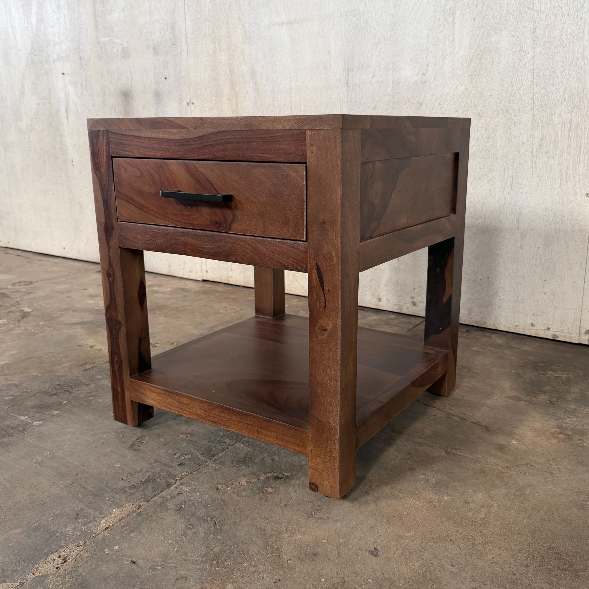Aravalli Side Table — Wood Legs (Canyon Walnut)