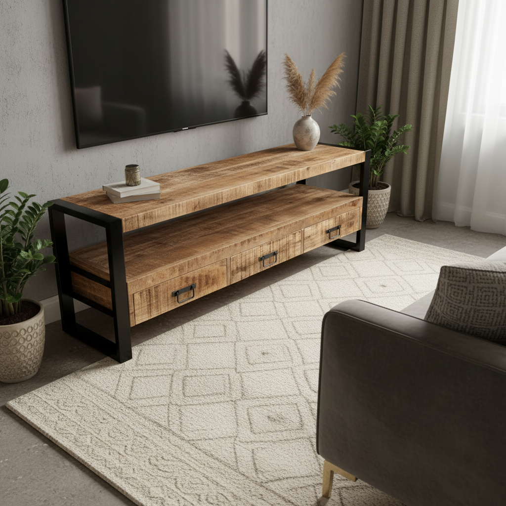 Marwar Loft TV Cabinet — 59″ (Lightwash)