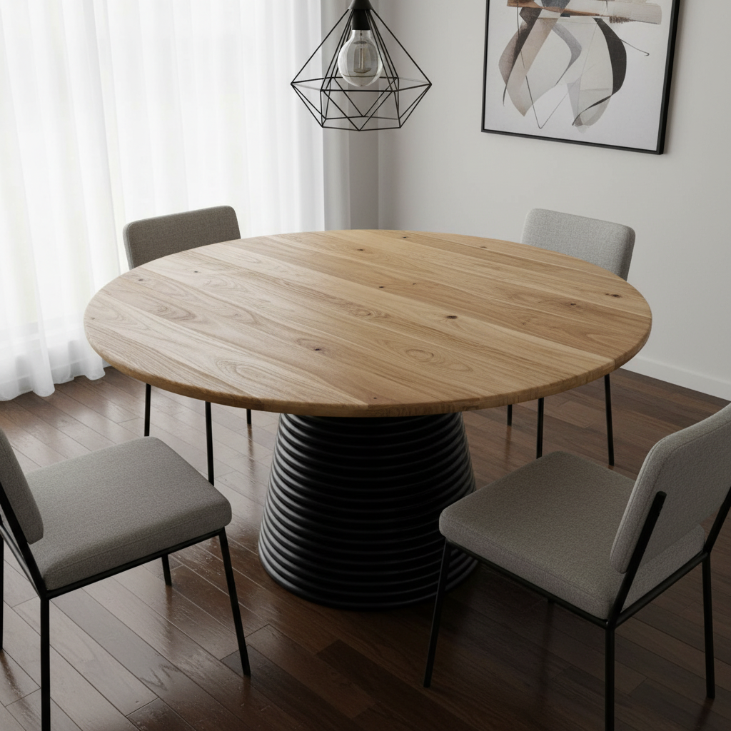 Strata Round Dining Table — 47″ (Dune)