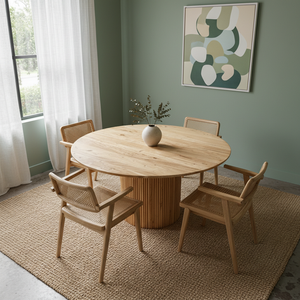 Stria Round Dining Table — 55″ (Dune)