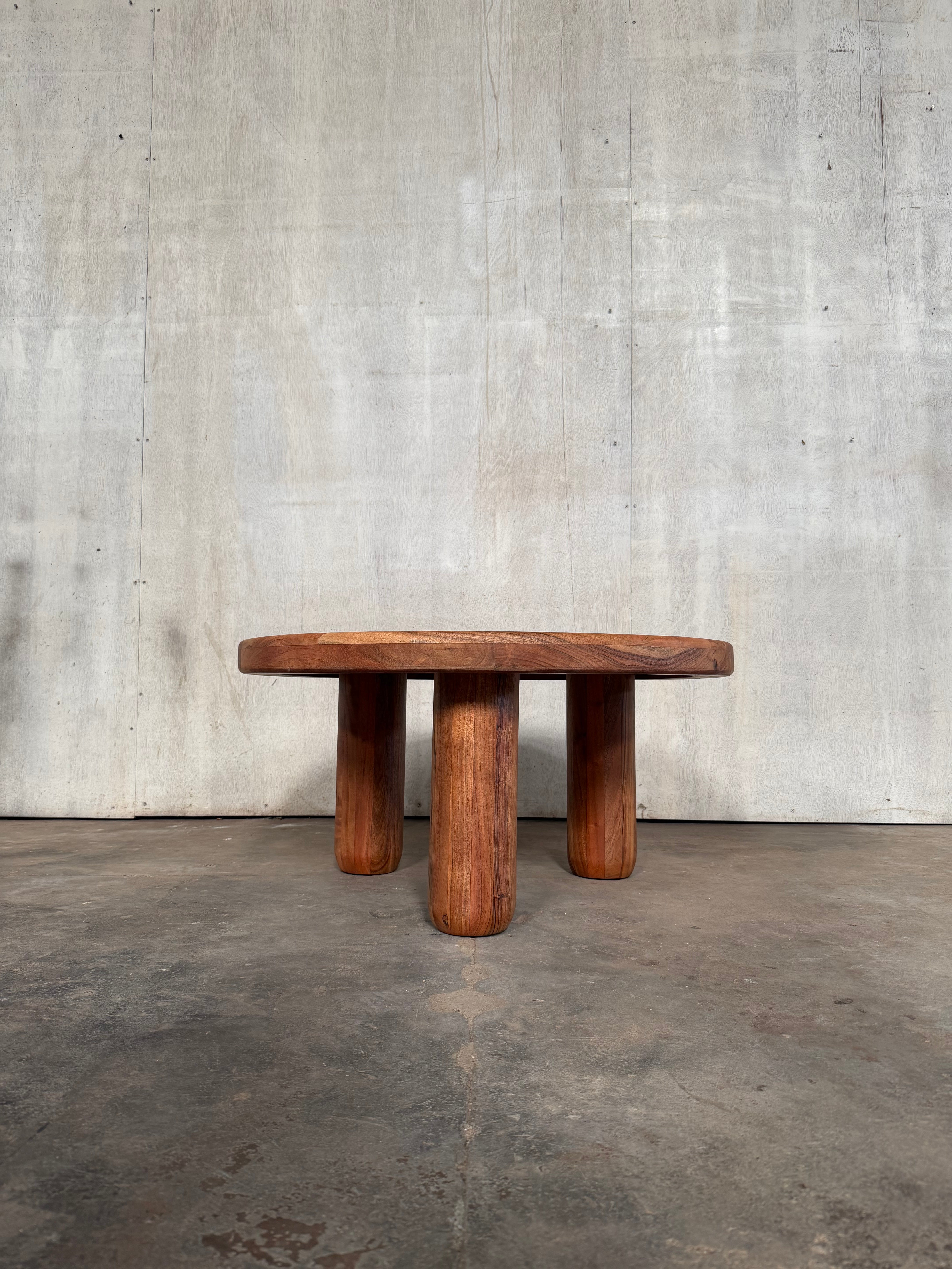 Acacia Studio Round Coffee Table — 3-Leg (Canyon Walnut)