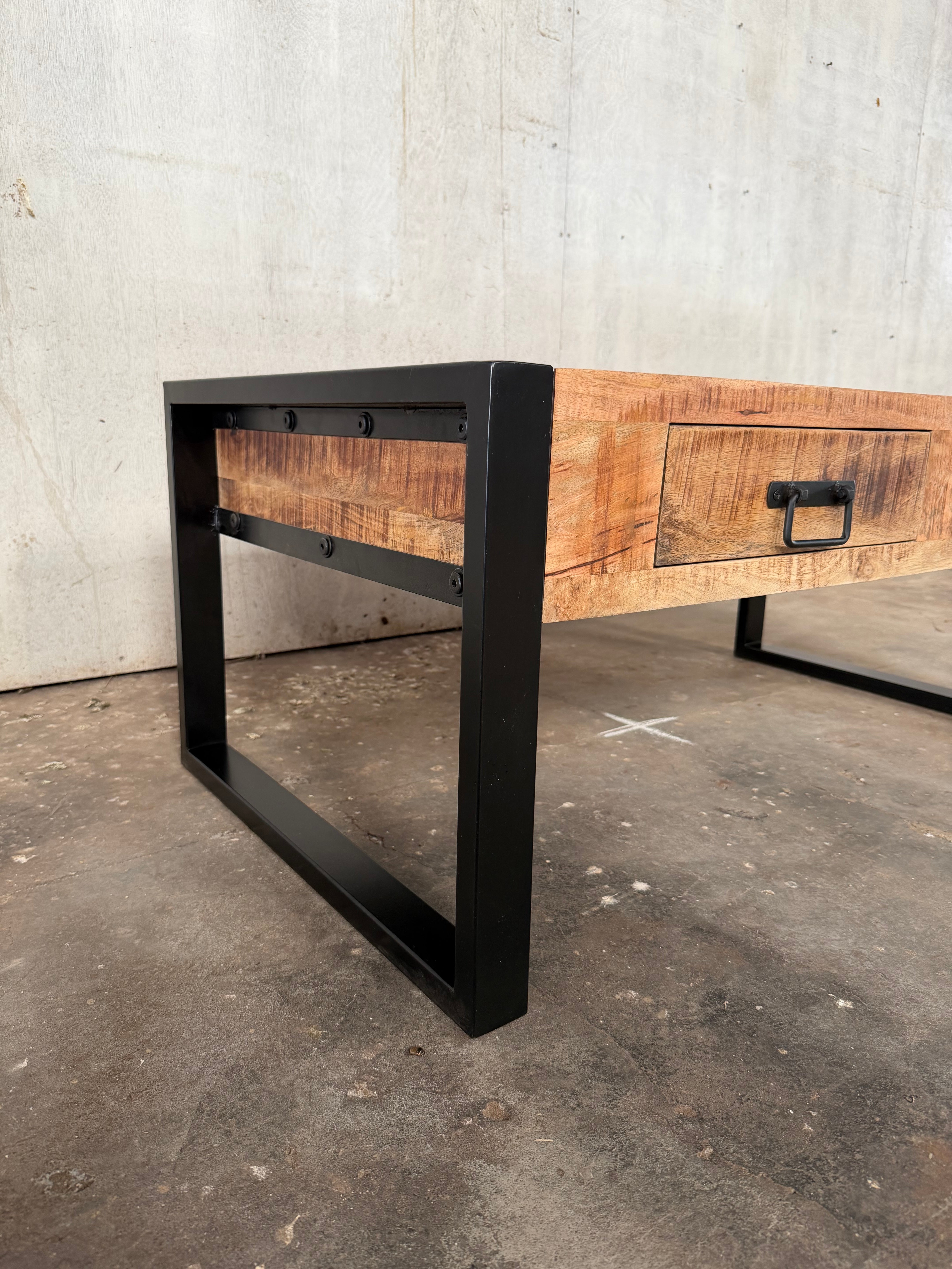 Marwar Loft Coffee Table — Double Drawer — 43″ (Lightwash)