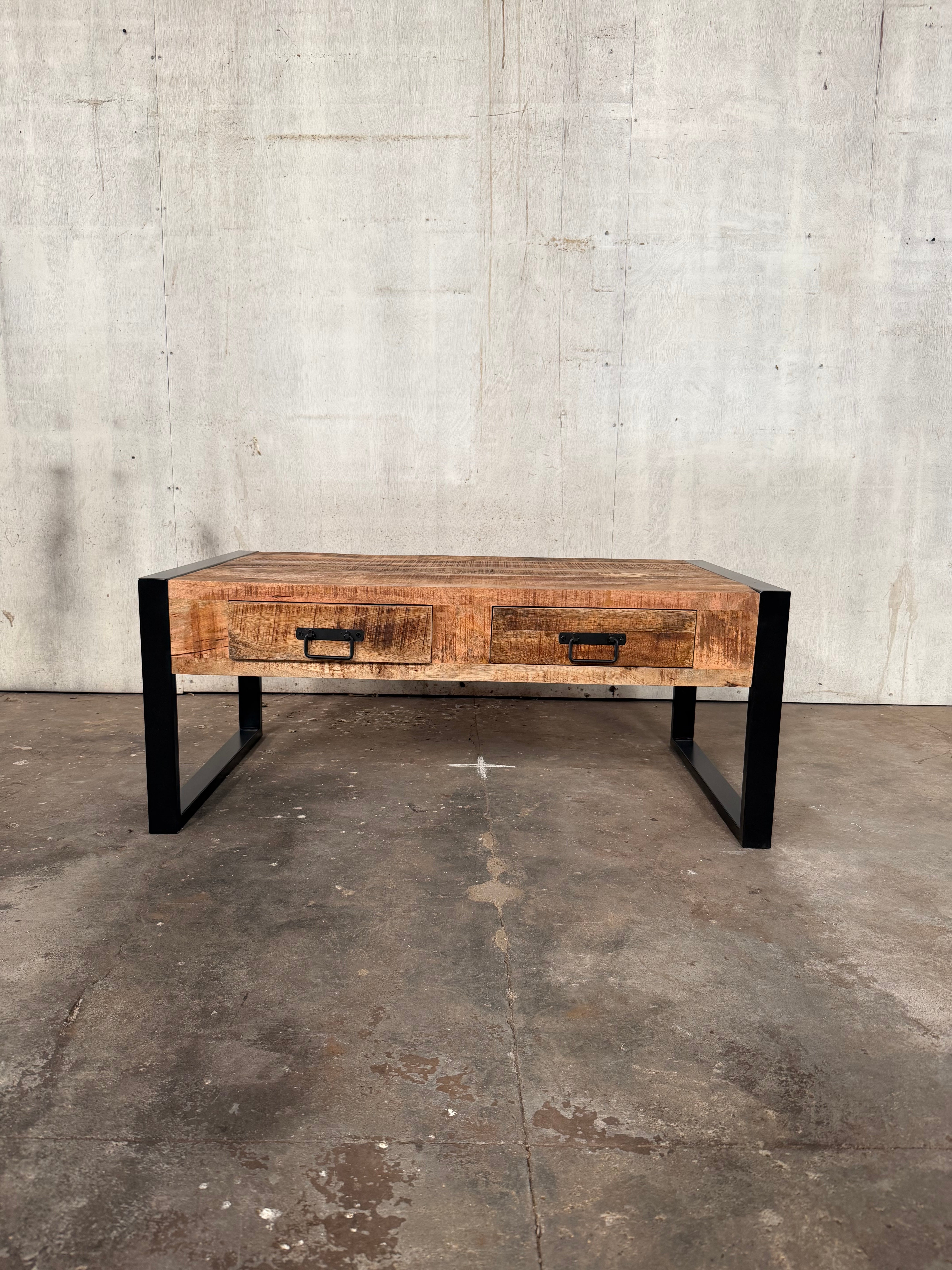Marwar Loft Coffee Table — Double Drawer — 43″ (Lightwash)