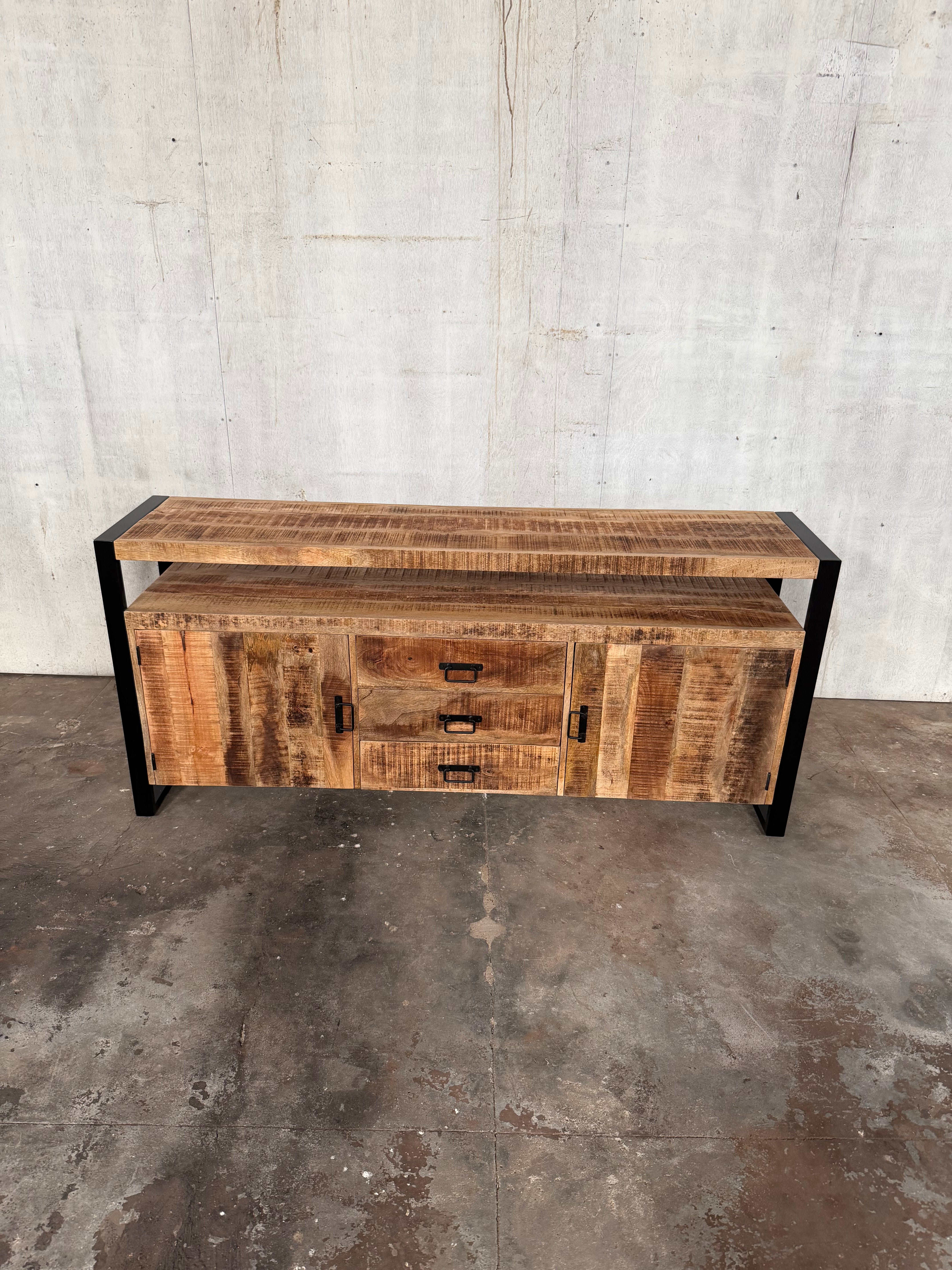 Marwar Loft Dresser — Open Shelf — 71″ (Lightwash)