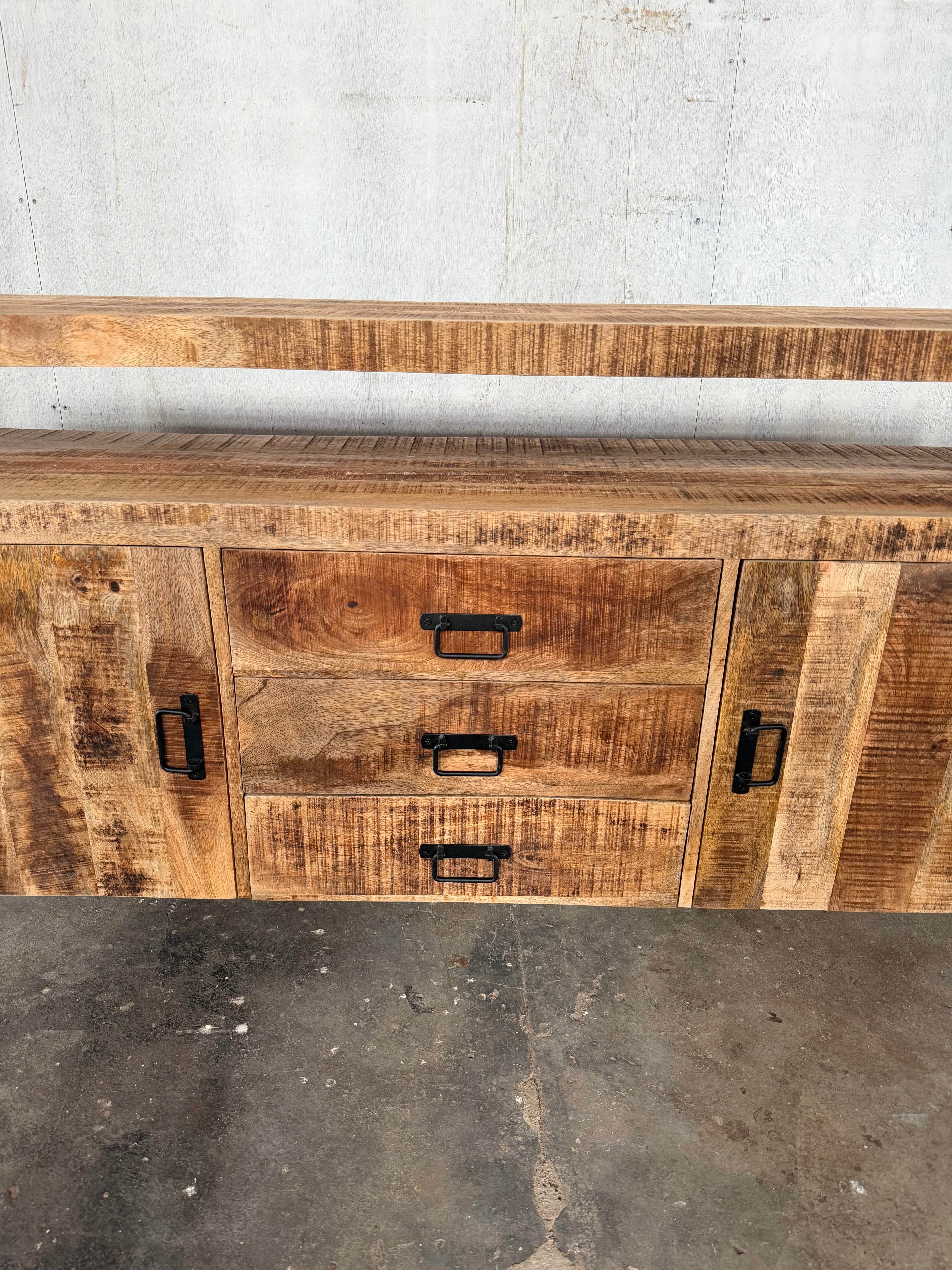 Marwar Loft Dresser — Open Shelf — 71″ (Lightwash)