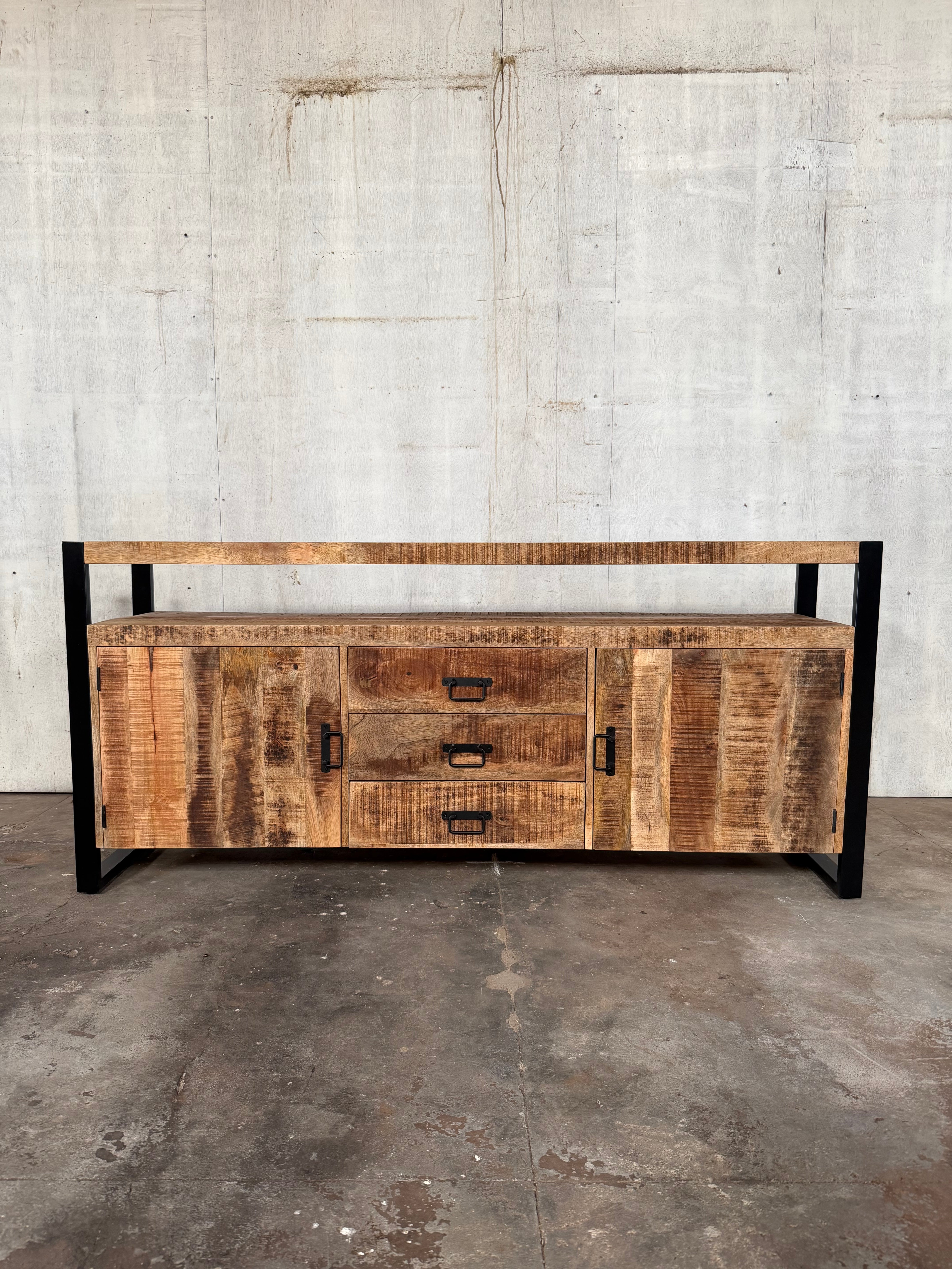 Marwar Loft Dresser — Open Shelf — 71″ (Lightwash)