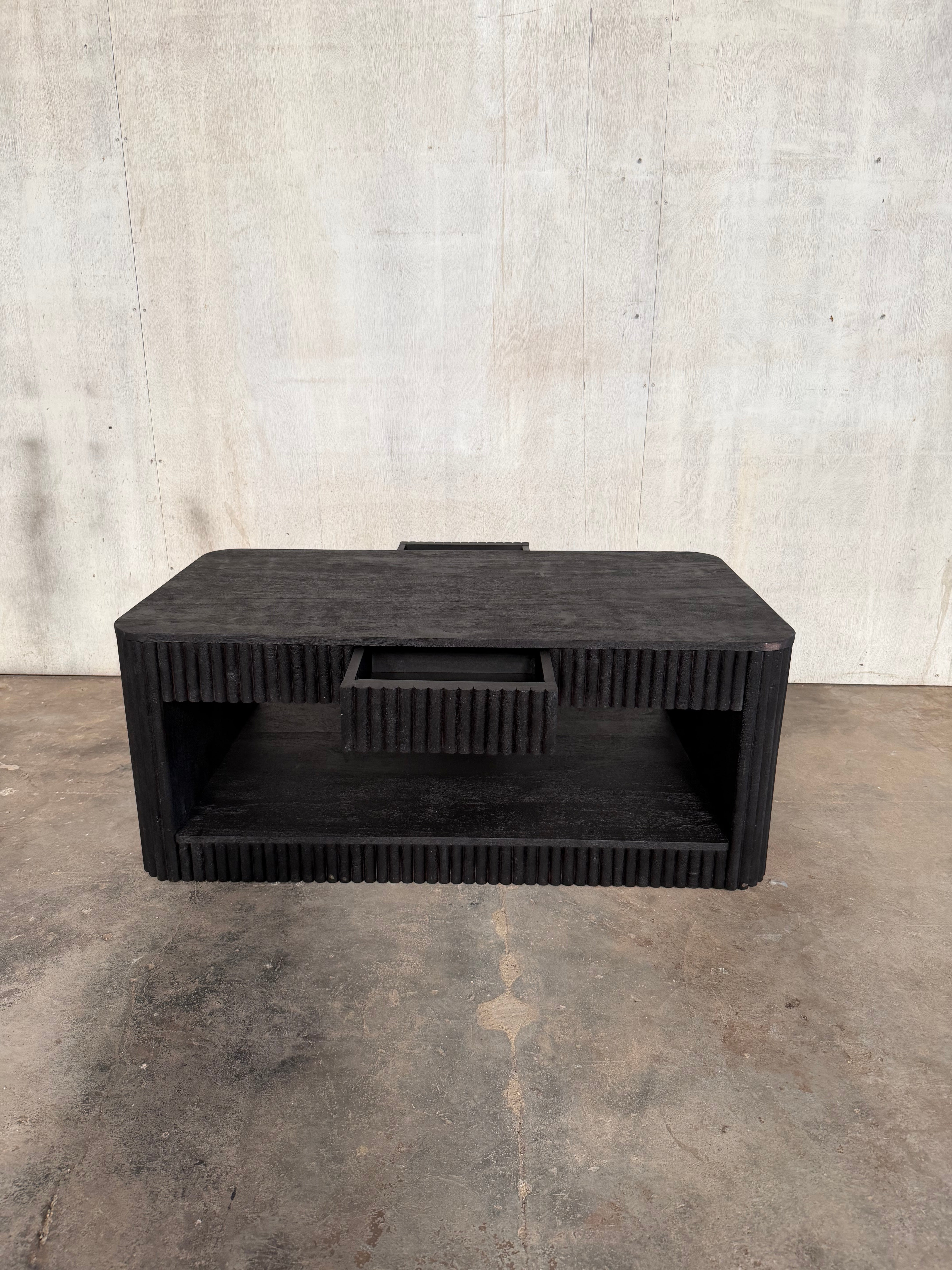 Stria Coffee Table — 43″ (Black Sand)