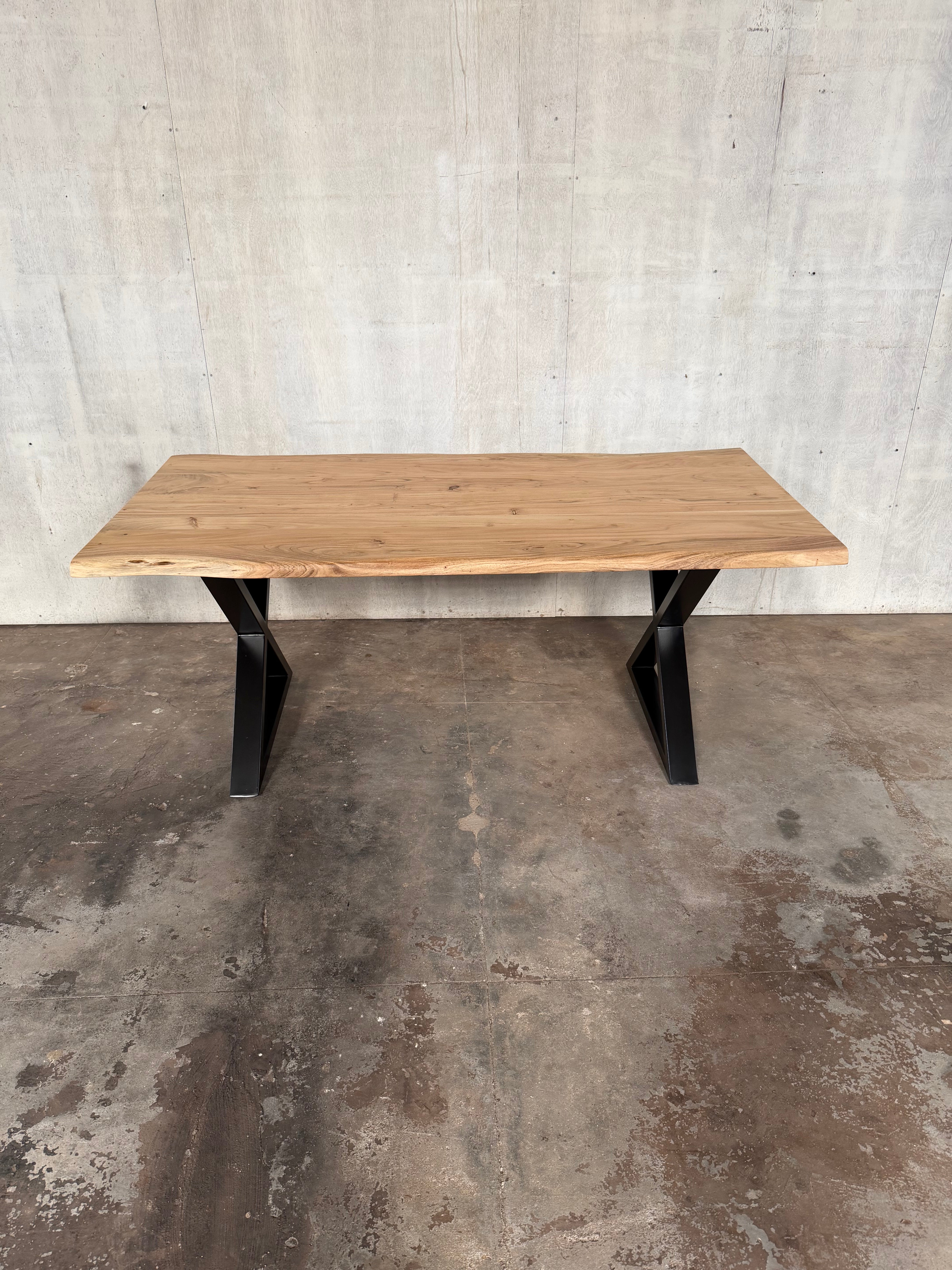 Acacia Studio 72 inch live edge dining table in dune finish